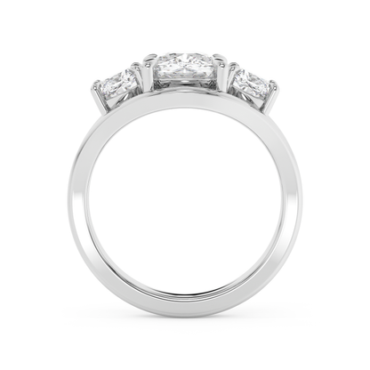 Emerald Solitaire Lab Grown Diamond Engagement Ring