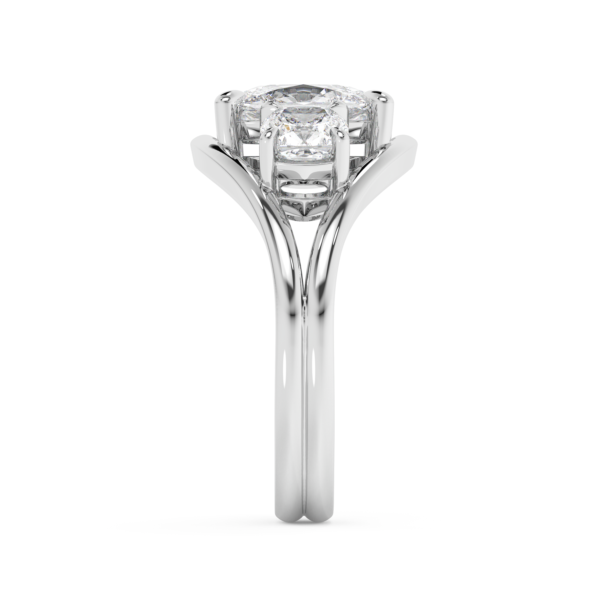 Emerald Solitaire Lab Grown Diamond Engagement Ring