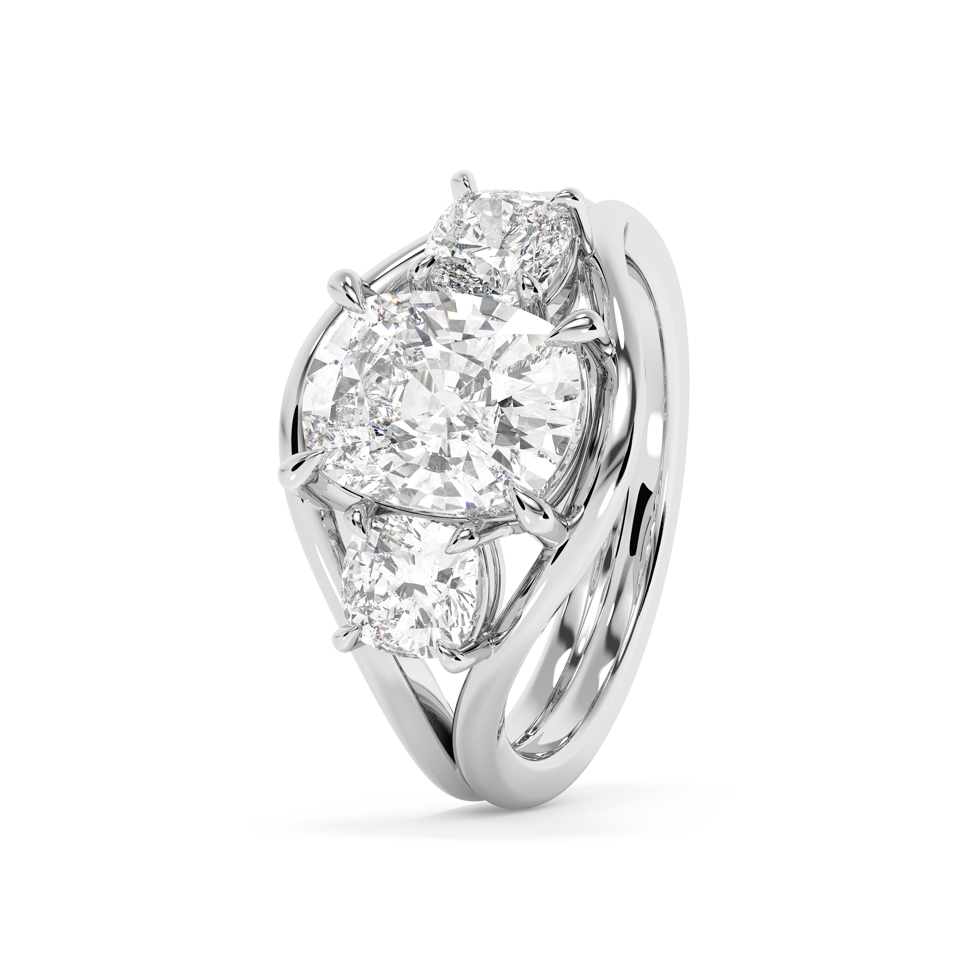 Emerald Solitaire Lab Grown Diamond Engagement Ring