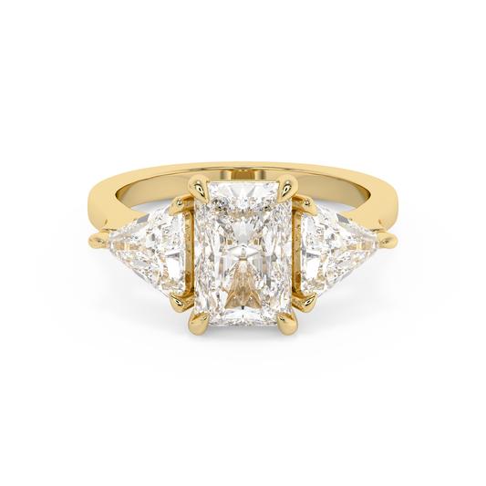 Emerald Solitaire Lab Grown Diamond Engagement Ring