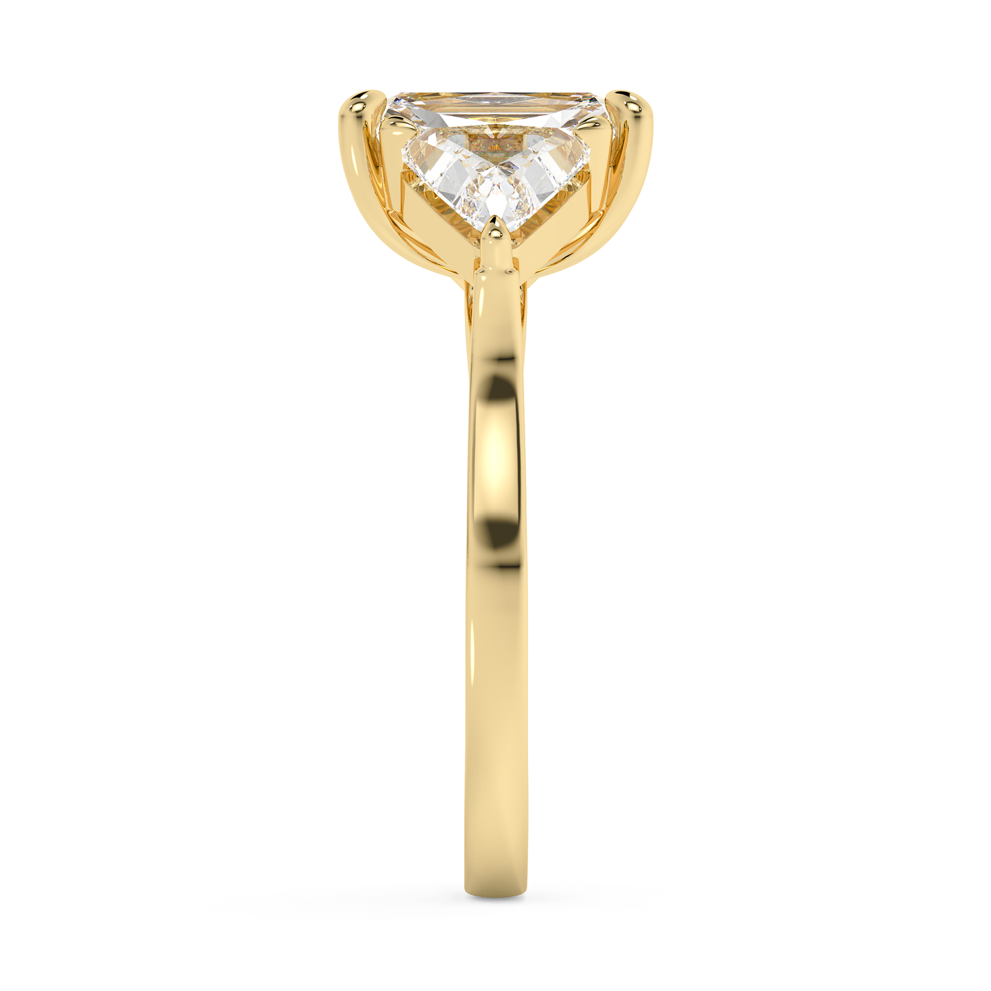 Emerald Solitaire Lab Grown Diamond Engagement Ring