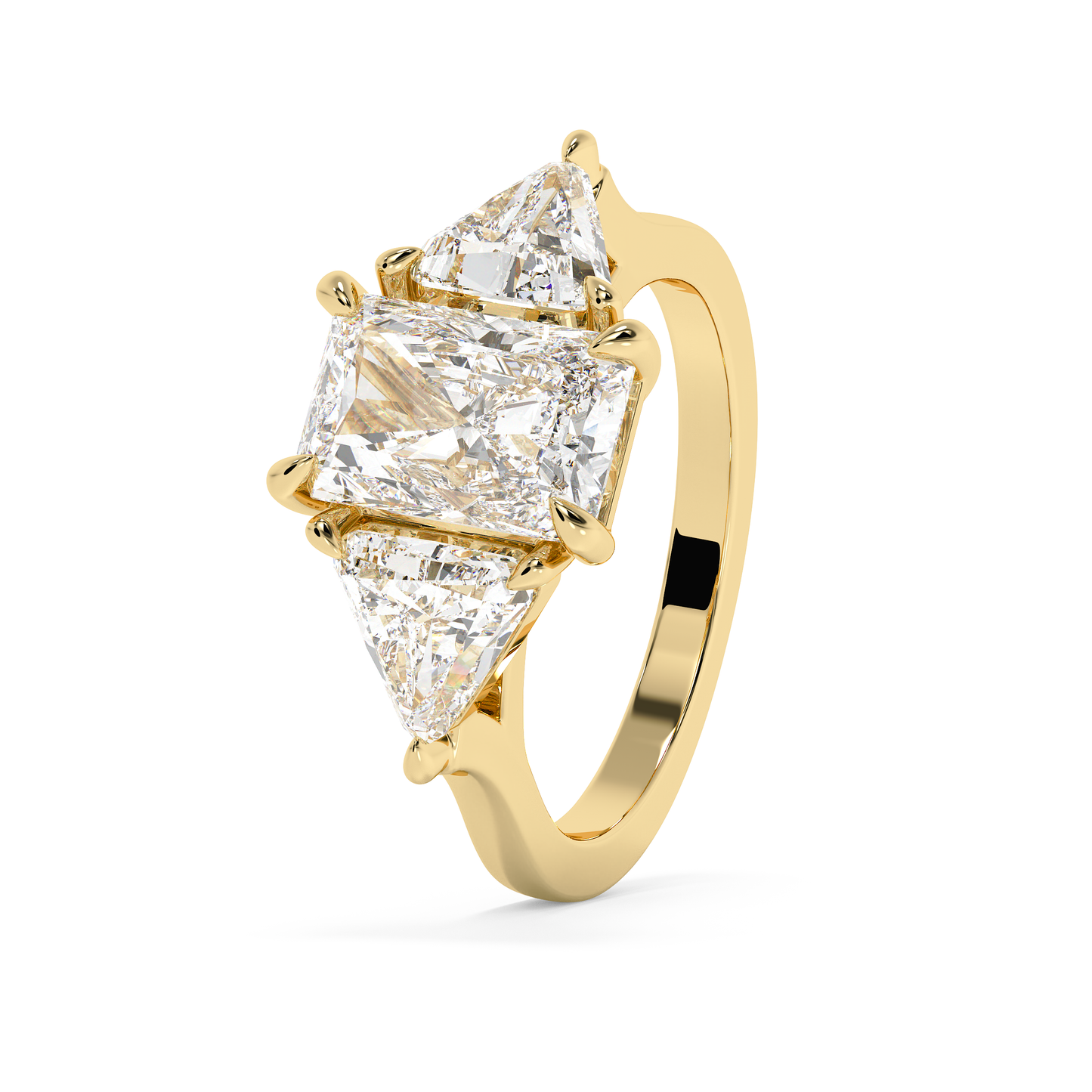 Emerald Solitaire Lab Grown Diamond Engagement Ring