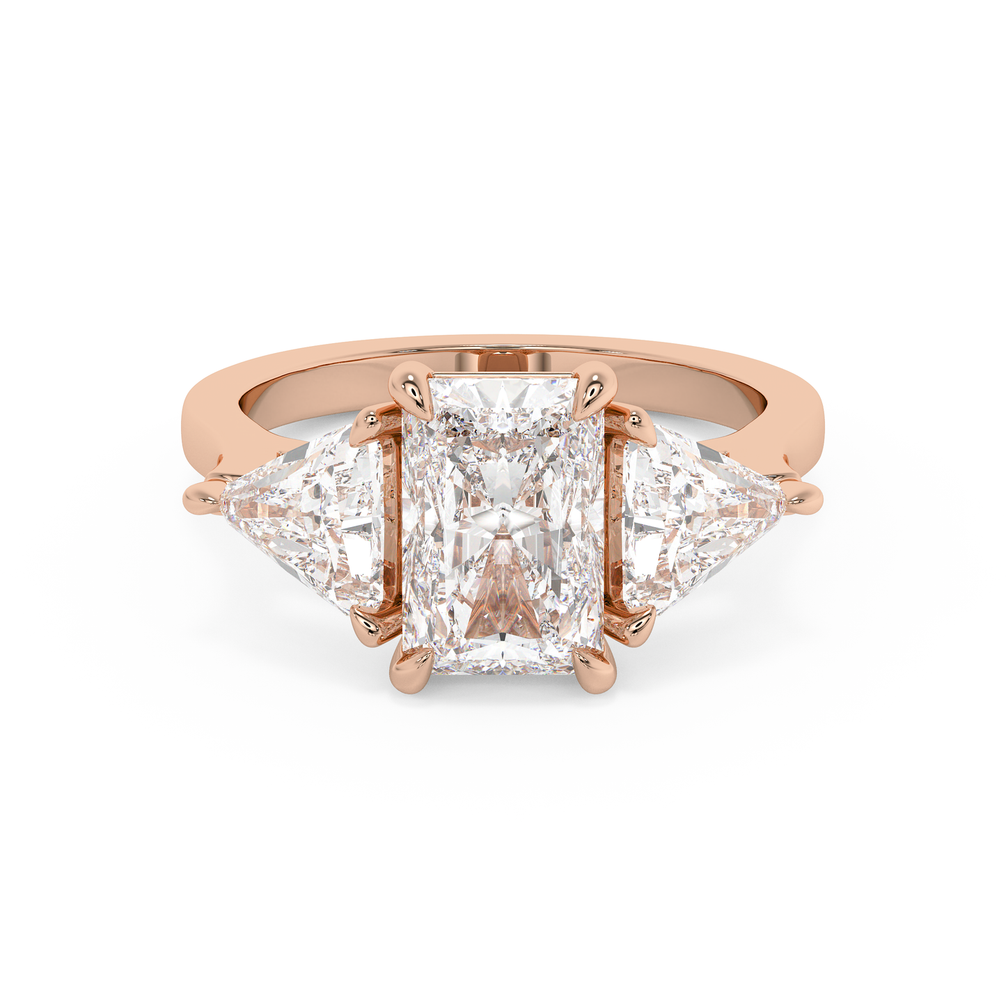 Emerald Solitaire Lab Grown Diamond Engagement Ring