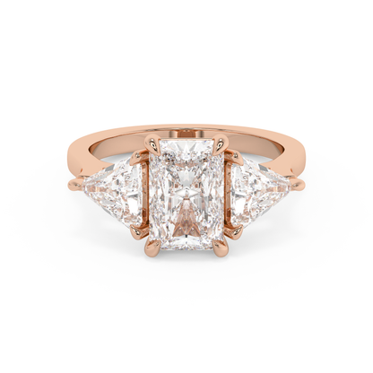Emerald Solitaire Lab Grown Diamond Engagement Ring