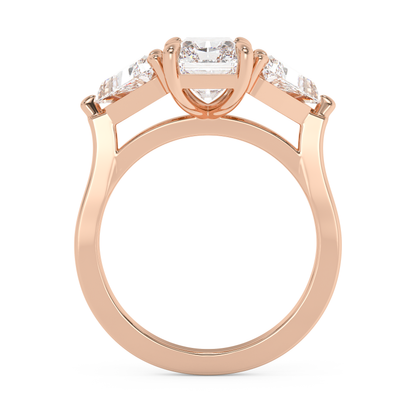 Emerald Solitaire Lab Grown Diamond Engagement Ring