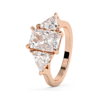 Emerald Solitaire Lab Grown Diamond Engagement Ring