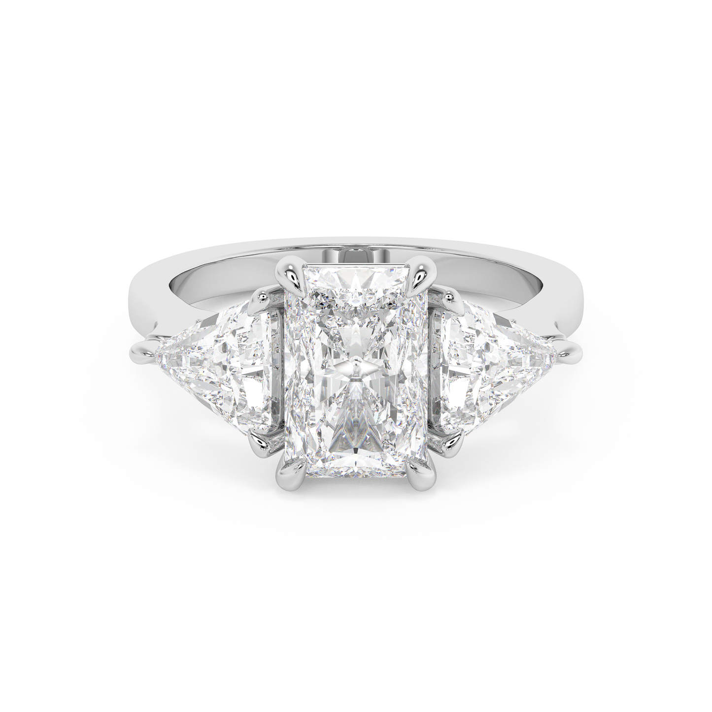 Emerald Solitaire Lab Grown Diamond Engagement Ring