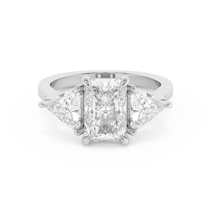 Emerald Solitaire Lab Grown Diamond Engagement Ring
