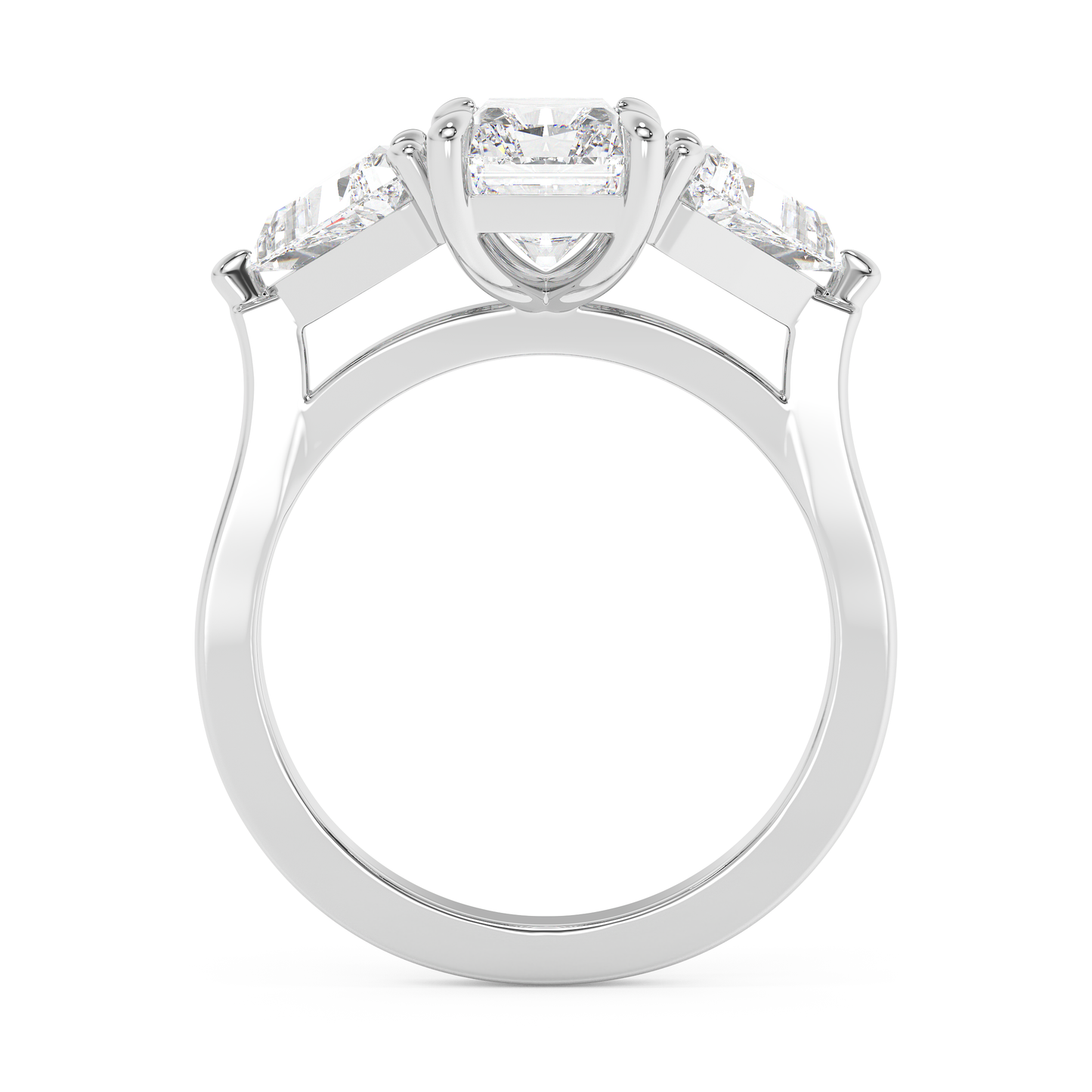 Emerald Solitaire Lab Grown Diamond Engagement Ring