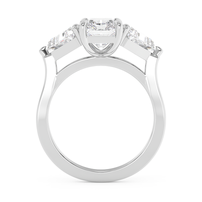 Emerald Solitaire Lab Grown Diamond Engagement Ring