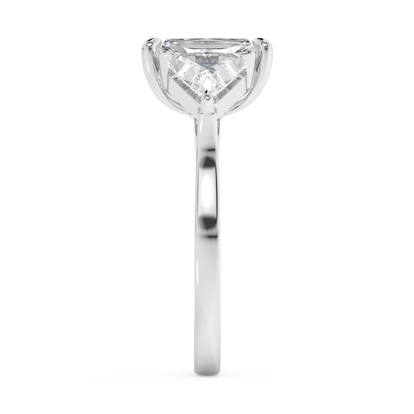 Emerald Solitaire Lab Grown Diamond Engagement Ring