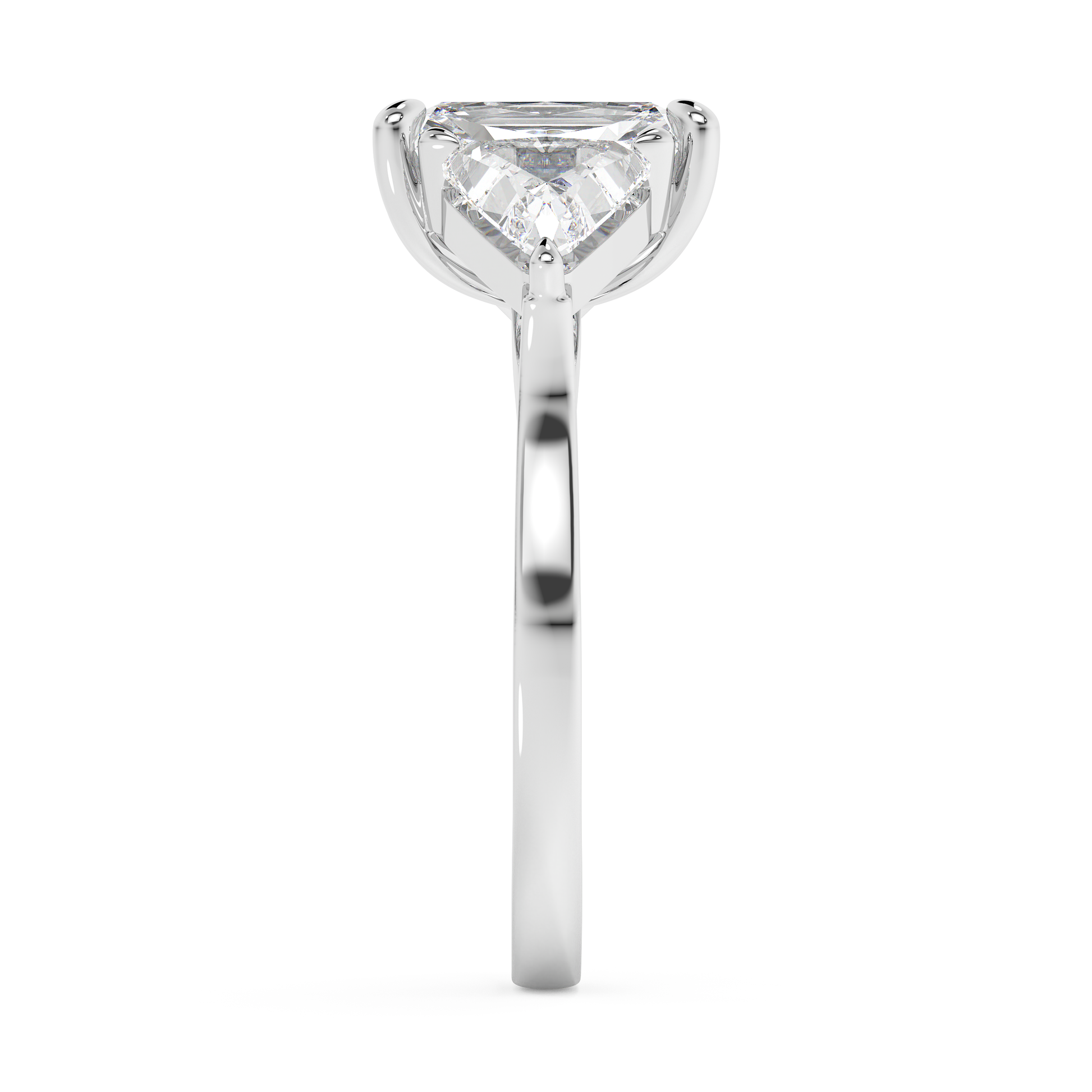 Emerald Solitaire Lab Grown Diamond Engagement Ring