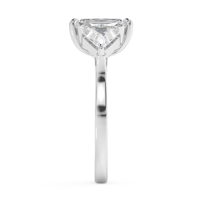 Emerald Solitaire Lab Grown Diamond Engagement Ring