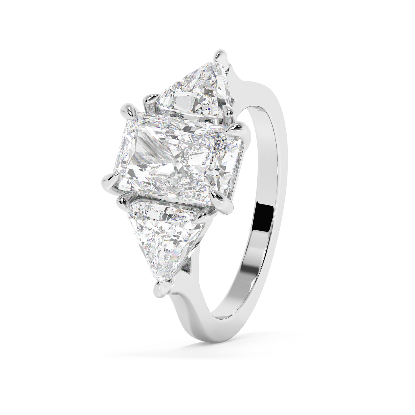 Emerald Solitaire Lab Grown Diamond Engagement Ring
