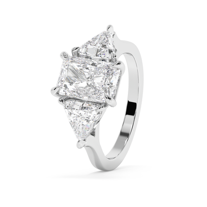 Emerald Solitaire Lab Grown Diamond Engagement Ring