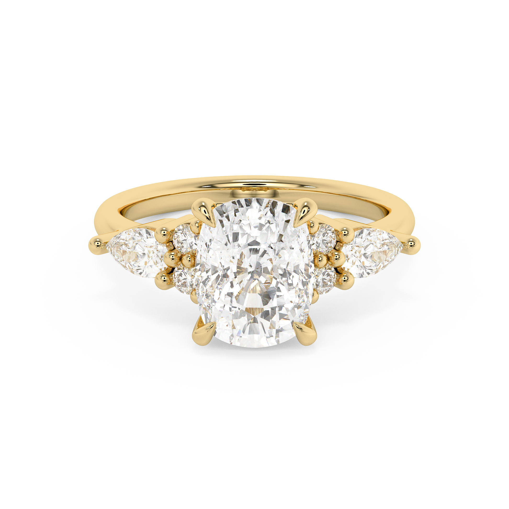 Emerald Solitaire Lab Grown Diamond Engagement Ring