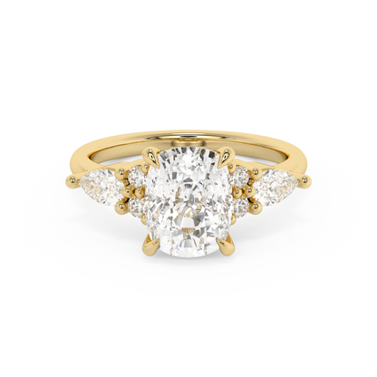 Emerald Solitaire Lab Grown Diamond Engagement Ring