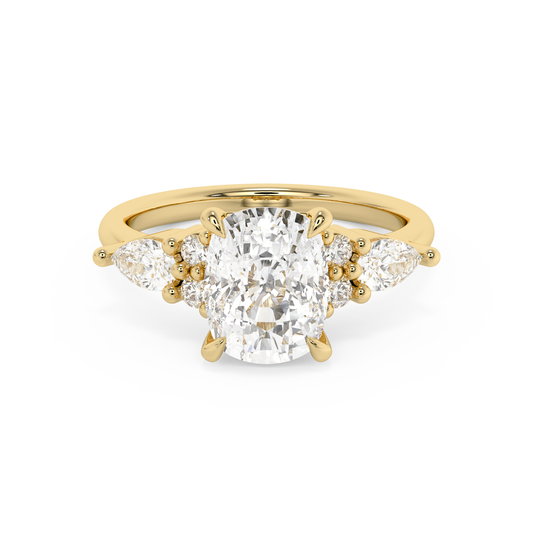 Emerald Solitaire Lab Grown Diamond Engagement Ring