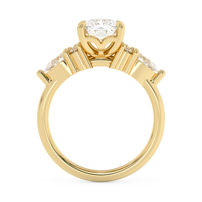 Emerald Solitaire Lab Grown Diamond Engagement Ring