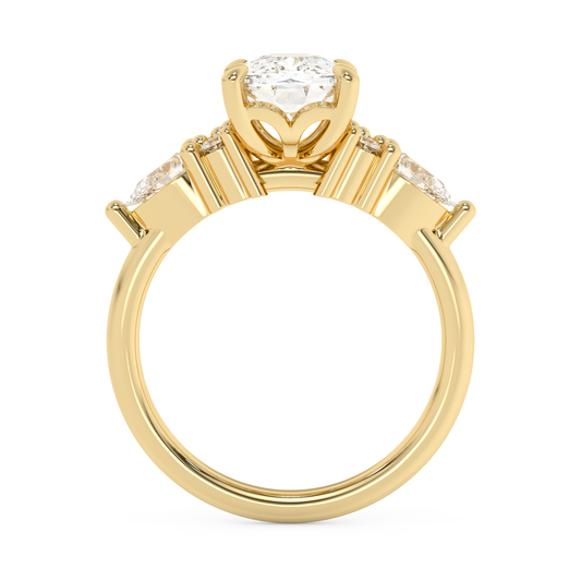 Emerald Solitaire Lab Grown Diamond Engagement Ring