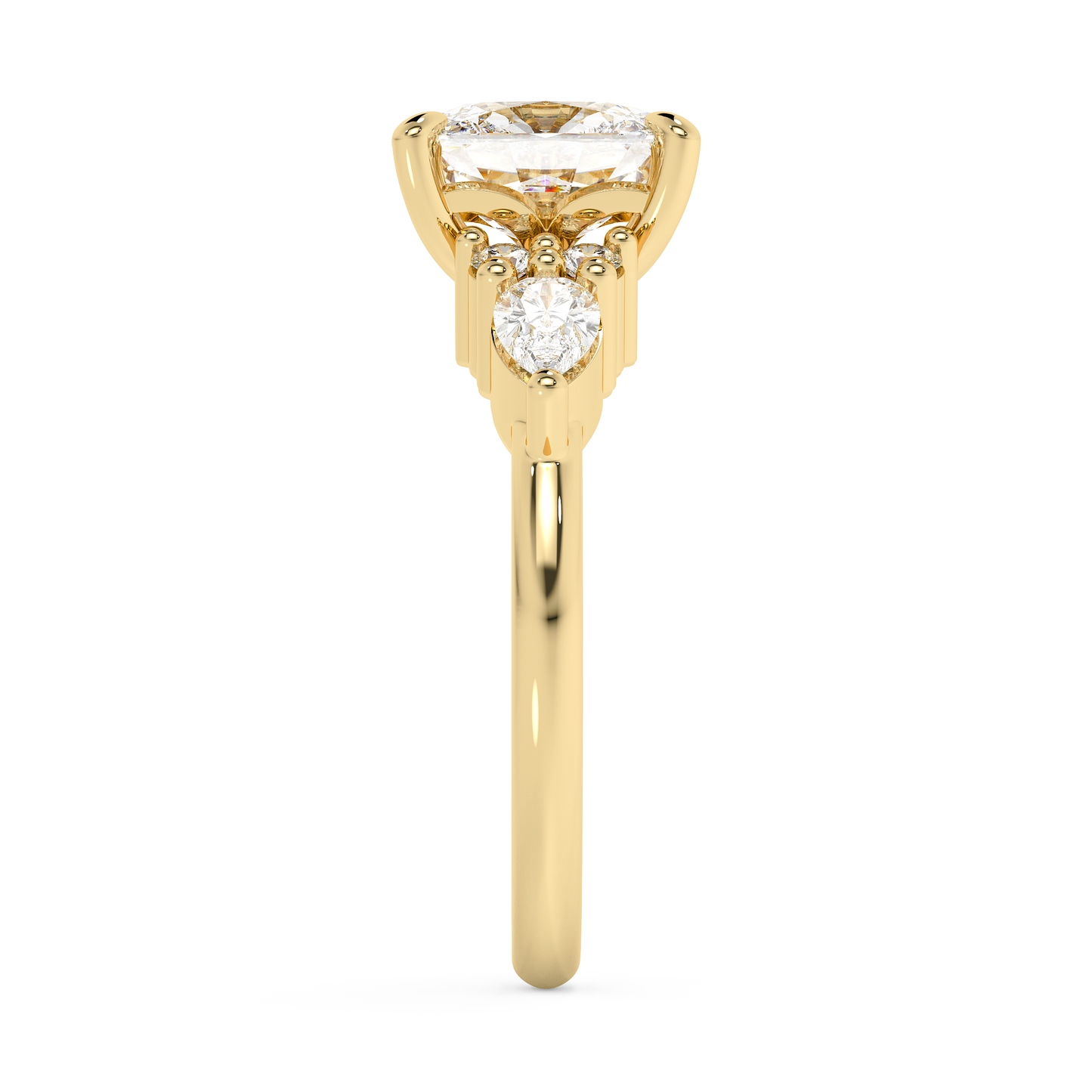 Emerald Solitaire Lab Grown Diamond Engagement Ring