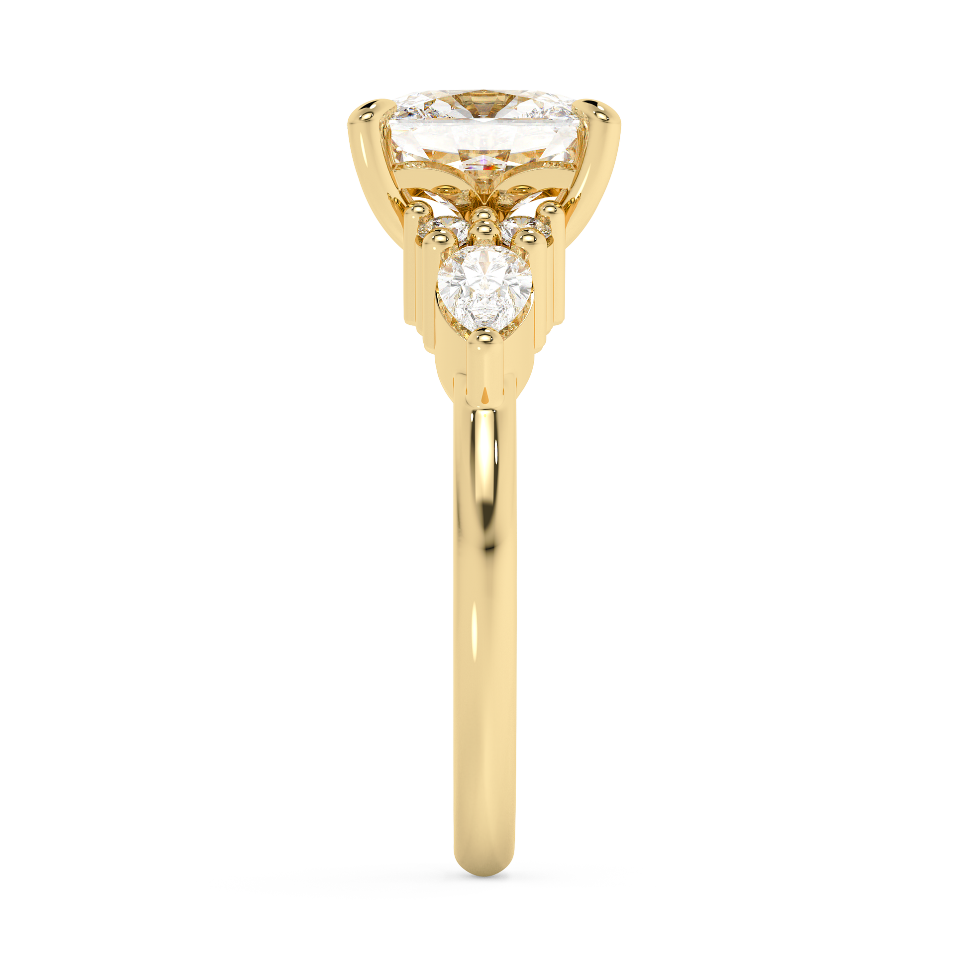 Emerald Solitaire Lab Grown Diamond Engagement Ring