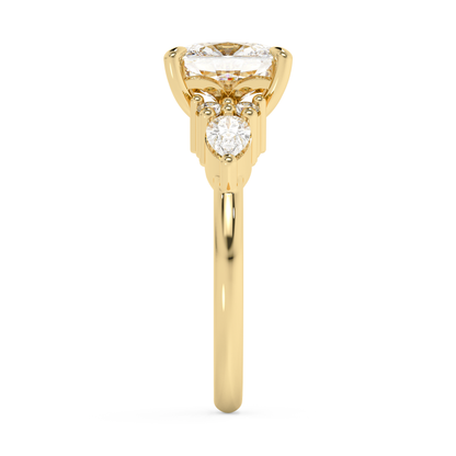 Emerald Solitaire Lab Grown Diamond Engagement Ring