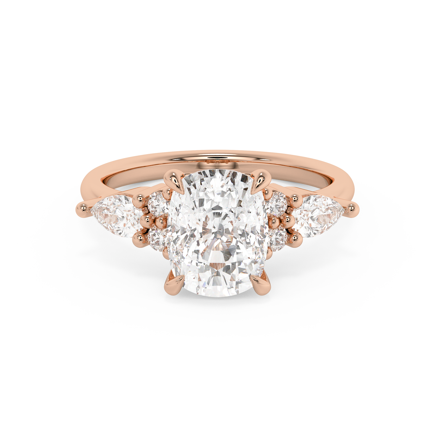 Emerald Solitaire Lab Grown Diamond Engagement Ring
