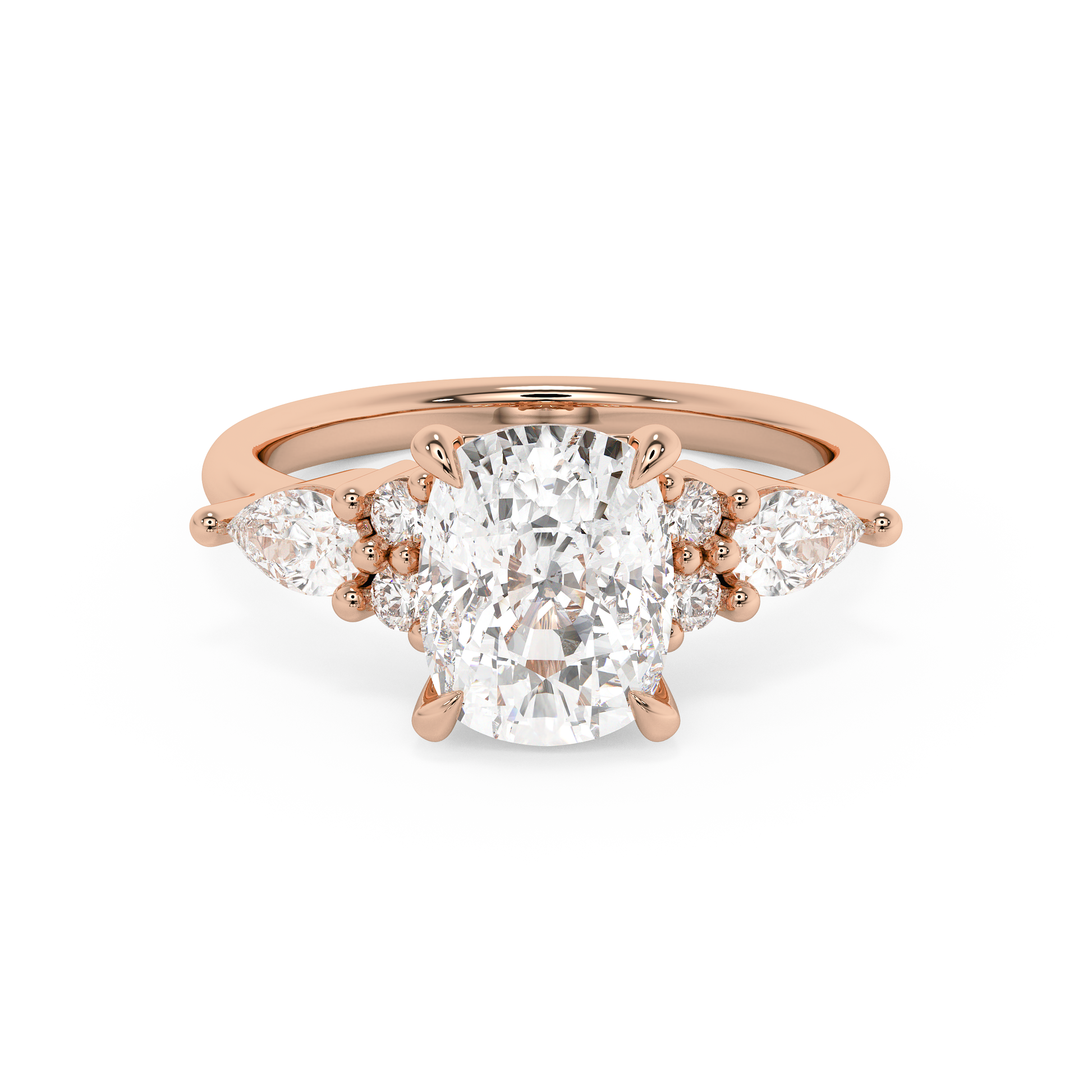 Emerald Solitaire Lab Grown Diamond Engagement Ring