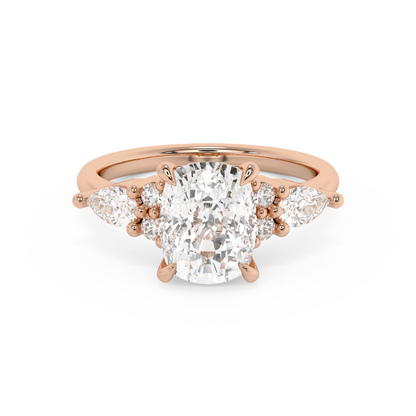 Emerald Solitaire Lab Grown Diamond Engagement Ring