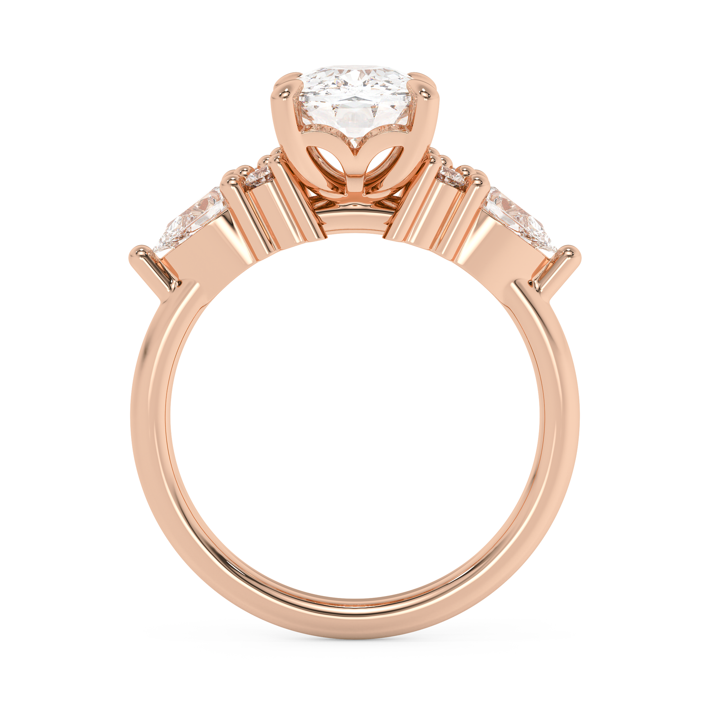 Emerald Solitaire Lab Grown Diamond Engagement Ring