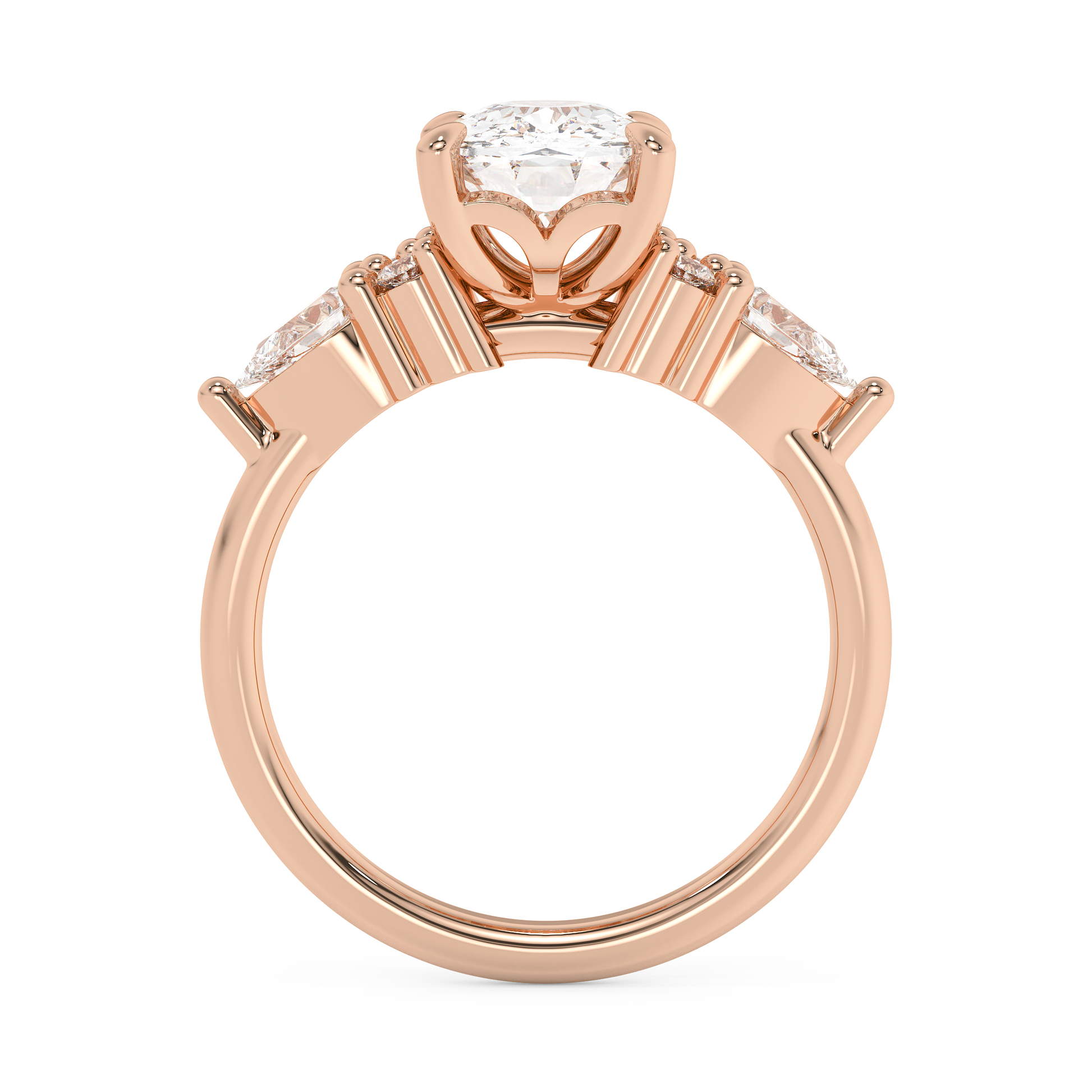 Emerald Solitaire Lab Grown Diamond Engagement Ring