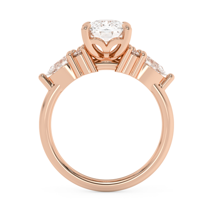 Emerald Solitaire Lab Grown Diamond Engagement Ring