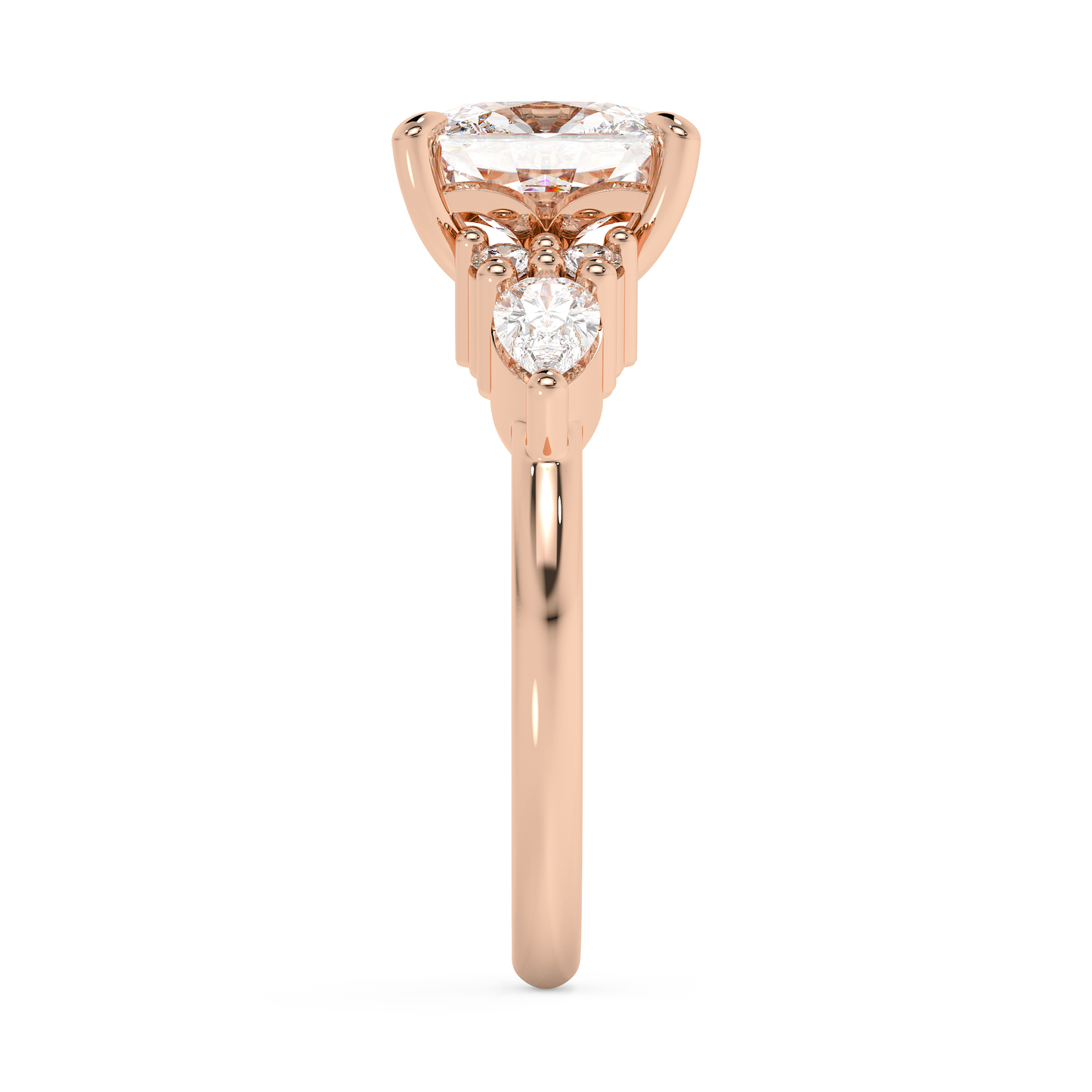 Emerald Solitaire Lab Grown Diamond Engagement Ring