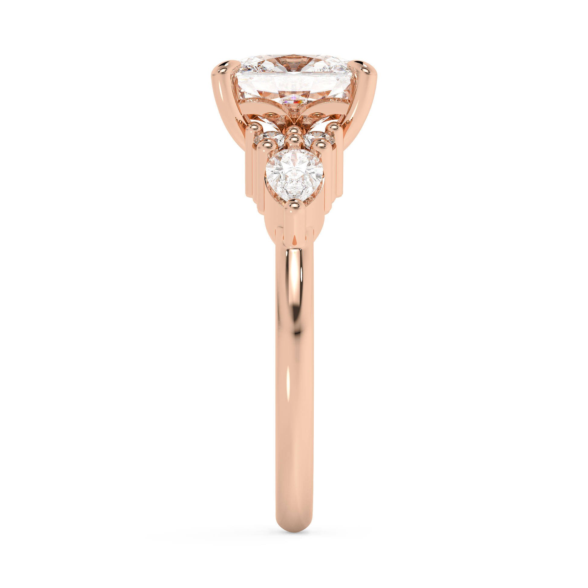 Emerald Solitaire Lab Grown Diamond Engagement Ring