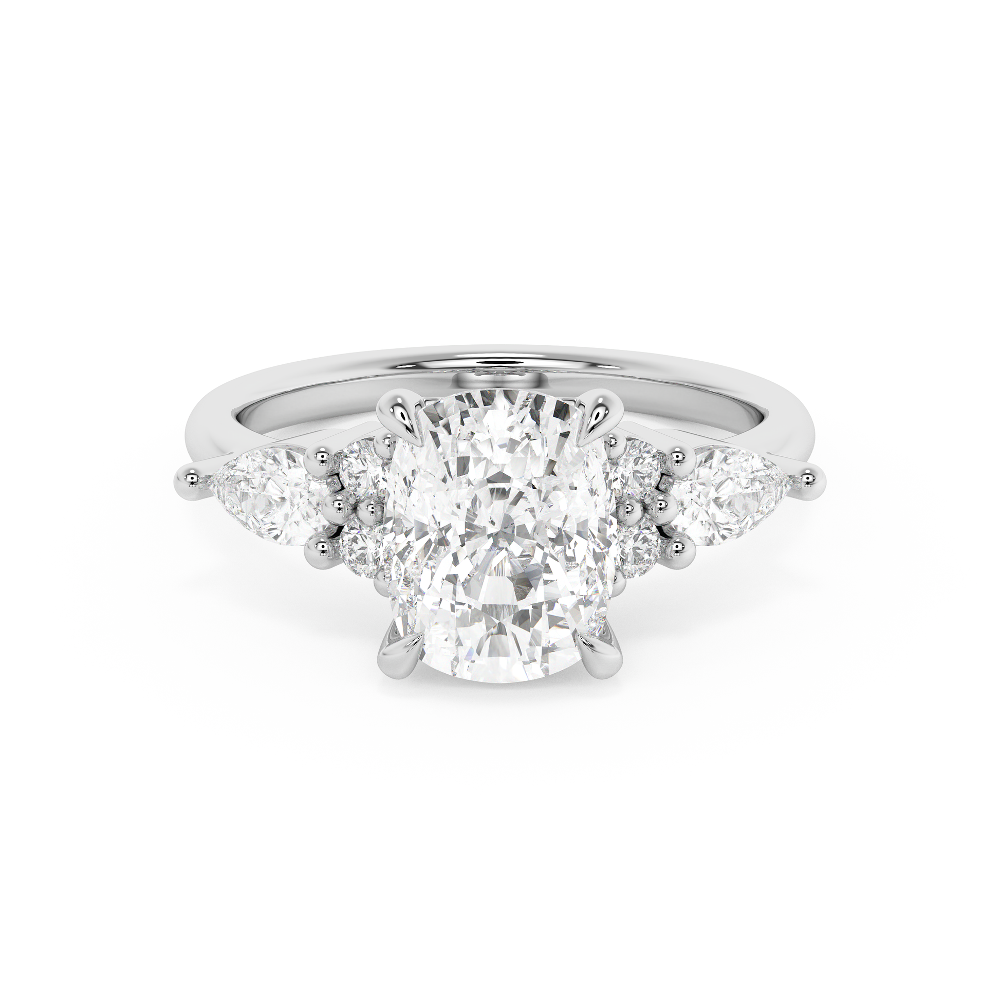 Emerald Solitaire Lab Grown Diamond Engagement Ring