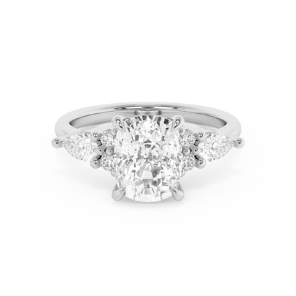 Emerald Solitaire Lab Grown Diamond Engagement Ring