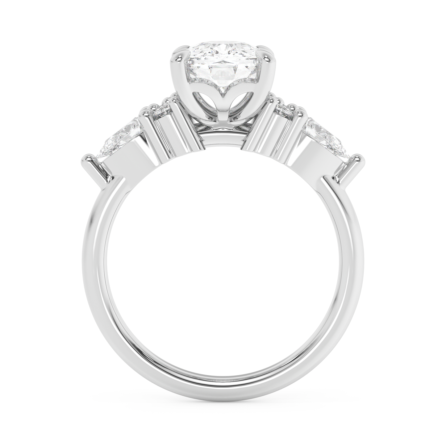 Emerald Solitaire Lab Grown Diamond Engagement Ring