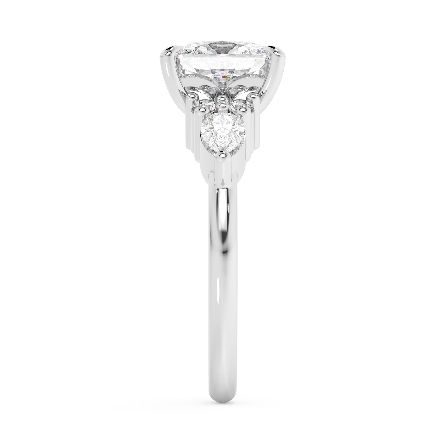 Emerald Solitaire Lab Grown Diamond Engagement Ring