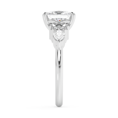 Emerald Solitaire Lab Grown Diamond Engagement Ring