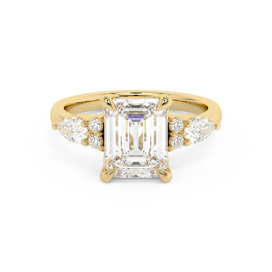 Emerald Solitaire Lab Grown Diamond Engagement Ring