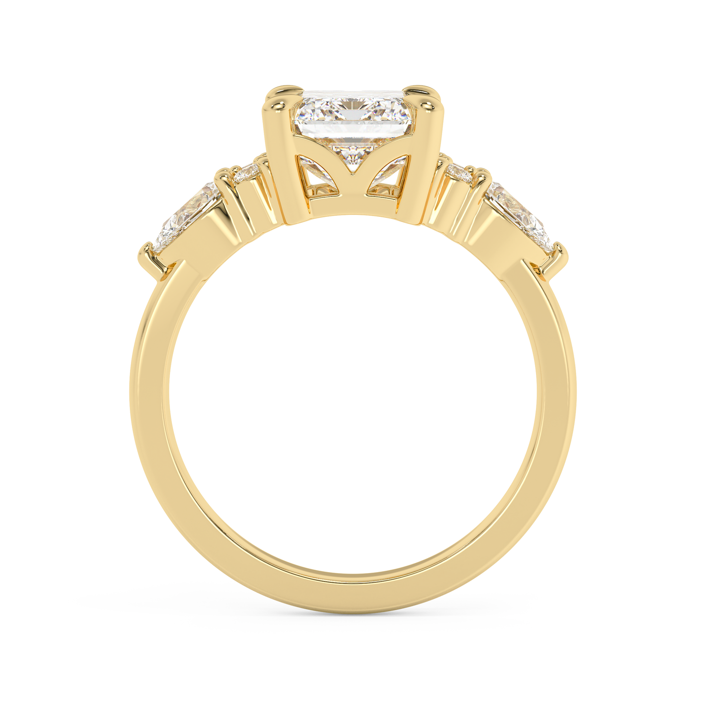 Emerald Solitaire Lab Grown Diamond Engagement Ring