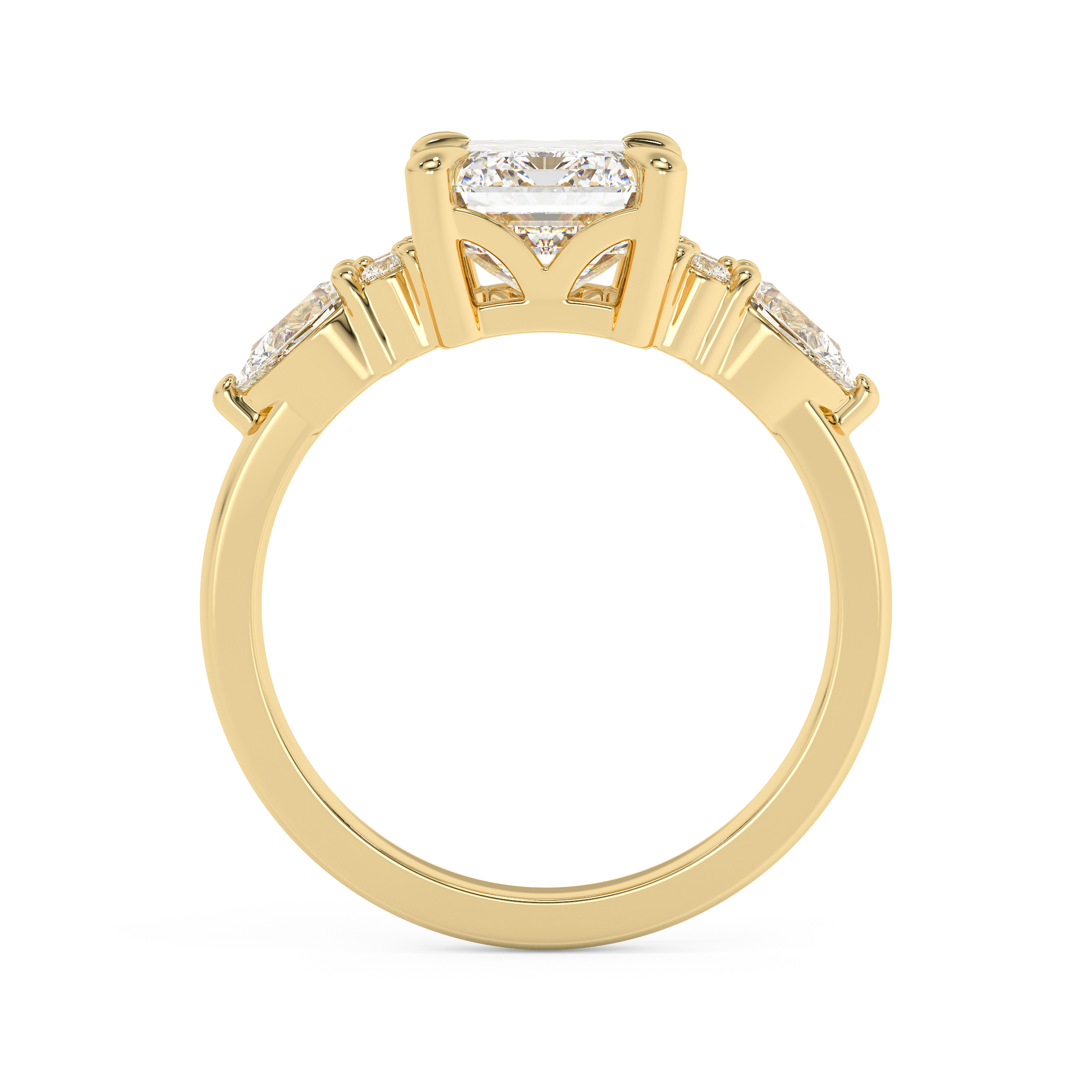 Emerald Solitaire Lab Grown Diamond Engagement Ring