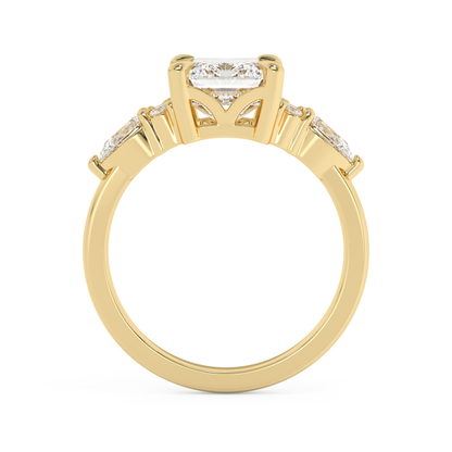 Emerald Solitaire Lab Grown Diamond Engagement Ring