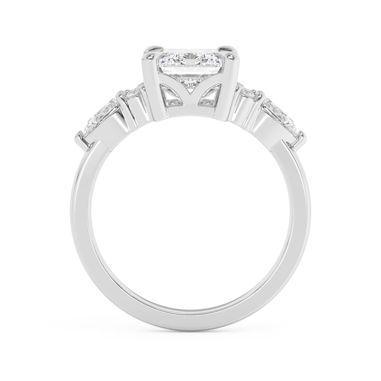 Emerald Solitaire Lab Grown Diamond Engagement Ring