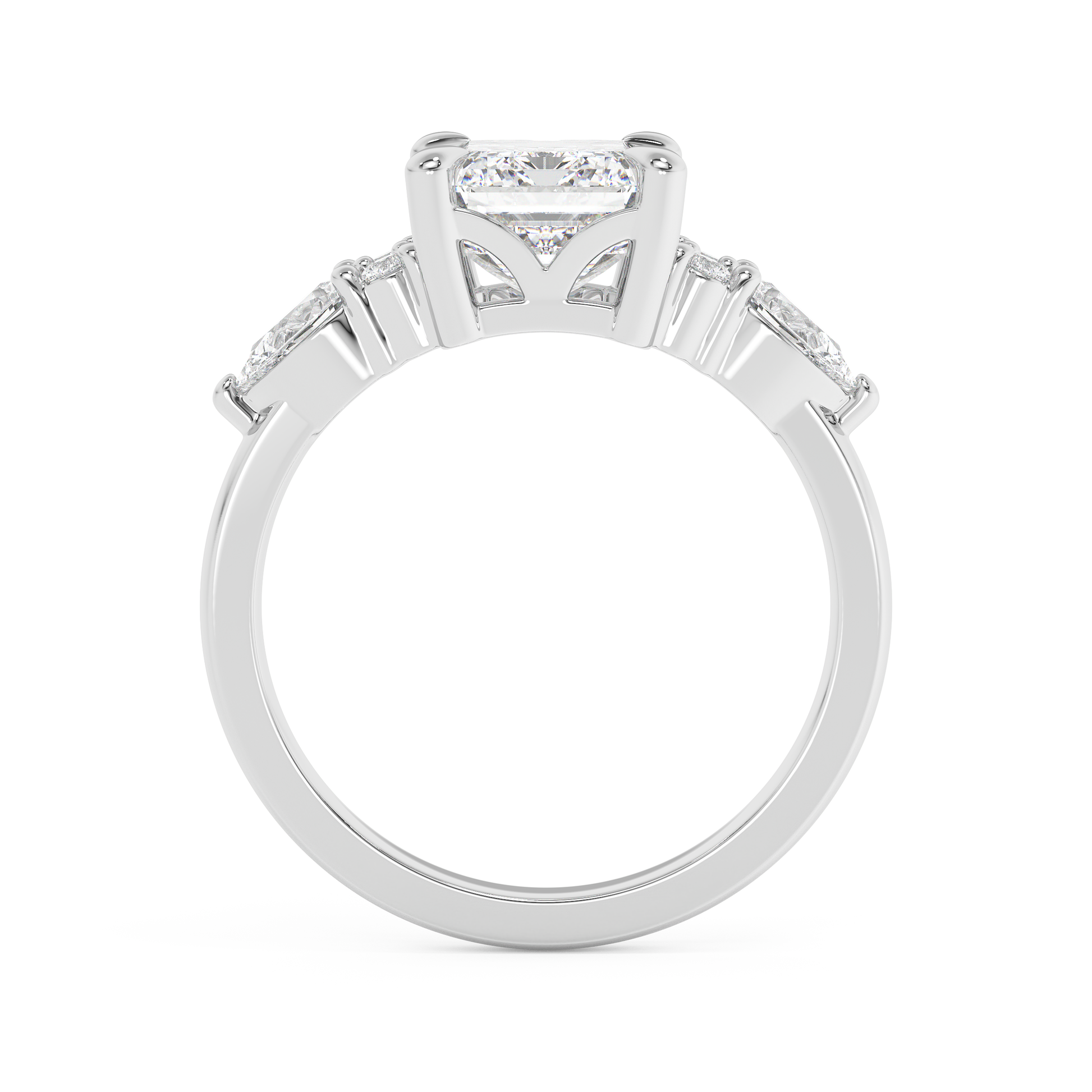 Emerald Solitaire Lab Grown Diamond Engagement Ring