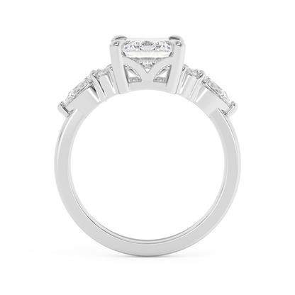 Emerald Solitaire Lab Grown Diamond Engagement Ring