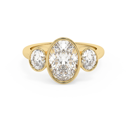 Emerald Solitaire Lab Grown Diamond Engagement Ring
