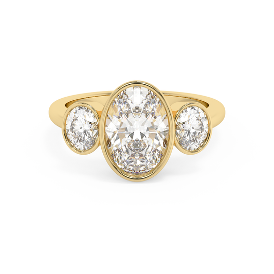 Emerald Solitaire Lab Grown Diamond Engagement Ring