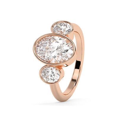 Emerald Solitaire Lab Grown Diamond Engagement Ring